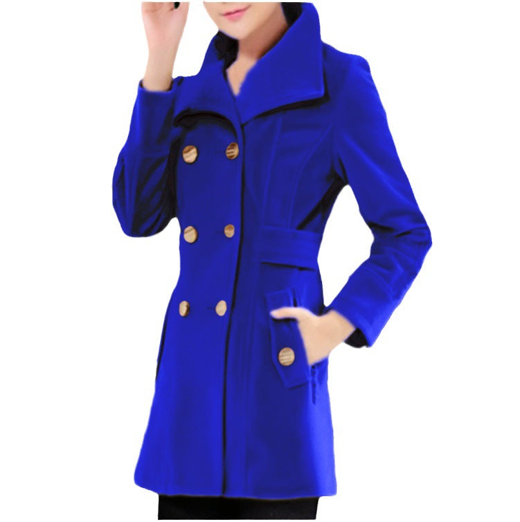 Trendy short coat for women with double row of buttons and belt Lune London