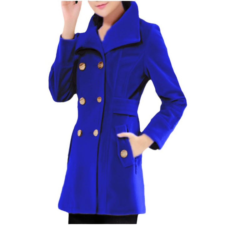 Trendy short coat for women with double row of buttons and belt Lune London