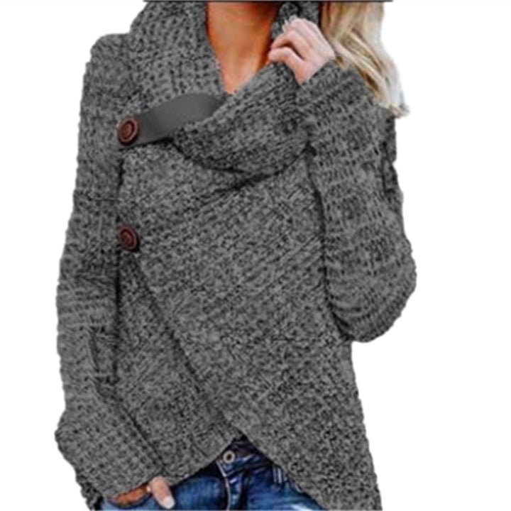 Women's knit jacket with asymmetrical closure and comfortable collar Lune London