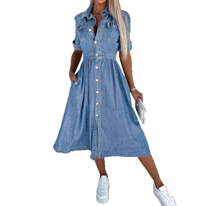 Lune London Denim Button-Up Shirt Dress for Women