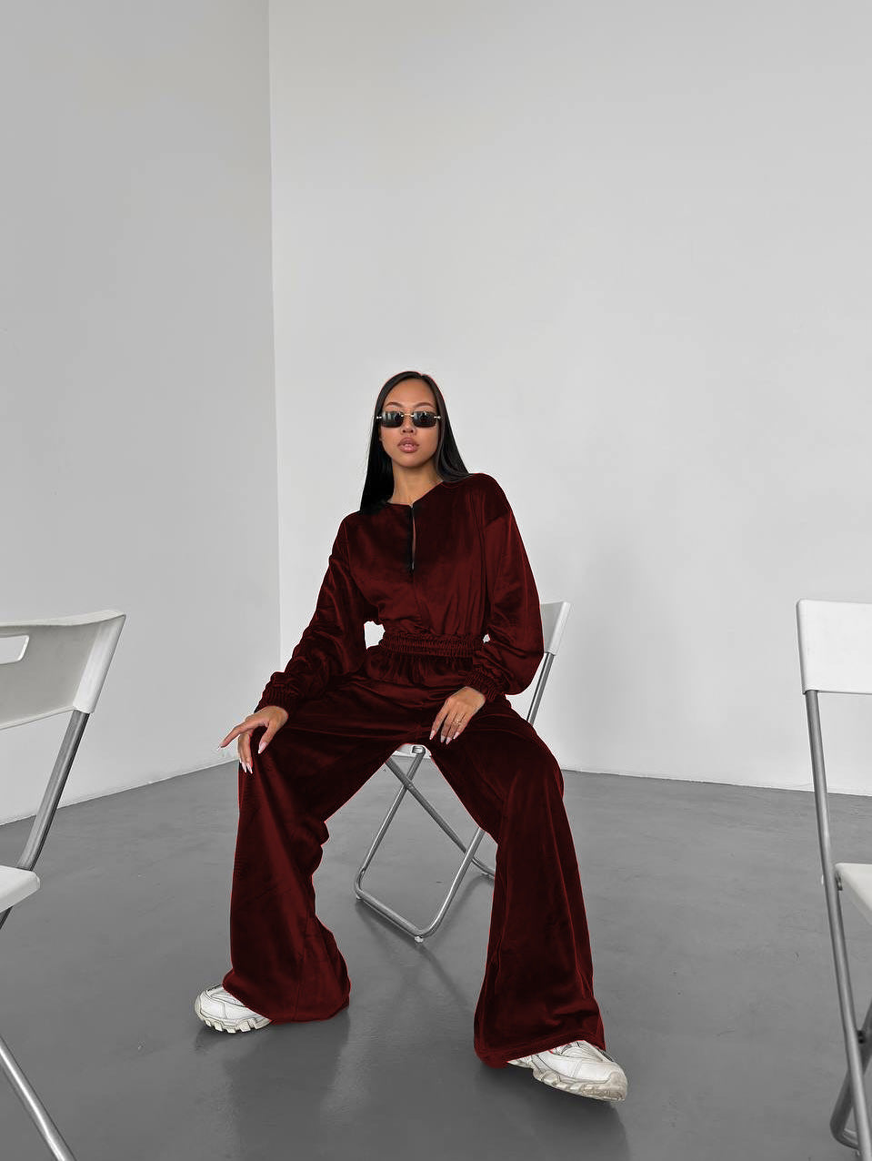 Comfortable polar set for women with a loose fit and an elastic waist Lune London