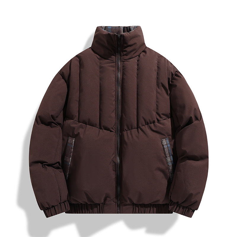 Insulated down jacket for men with high collar and practical pockets Lune London