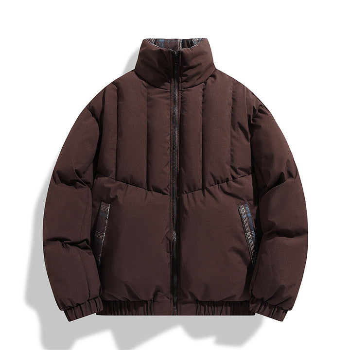 Insulated down jacket for men with high collar and practical pockets Lune London