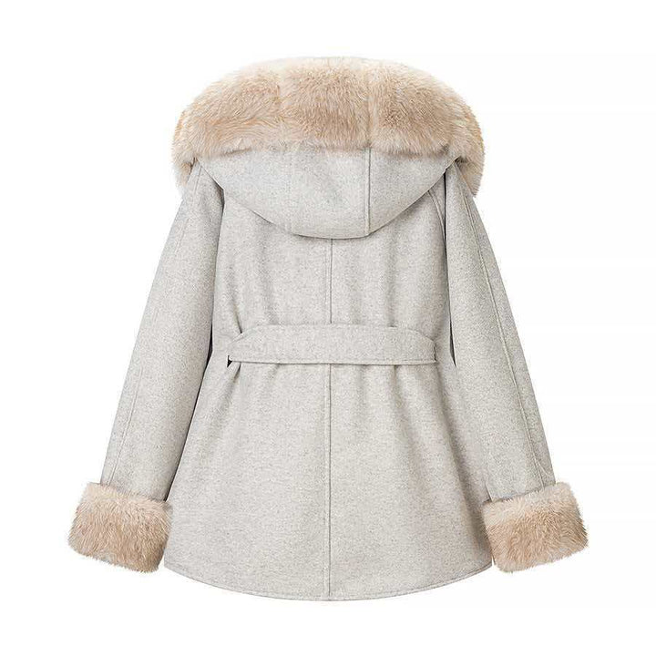 Veste en laine stylée pour femme avec capuche amovible et doublure en teddy Chic & Stil