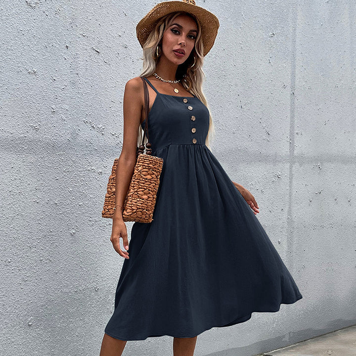Chic and Stylish Button Midi Dress