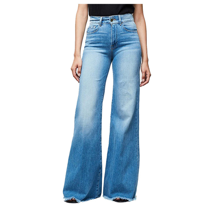 Women's High Cut Flared Jeans in Vintage Look Lune London