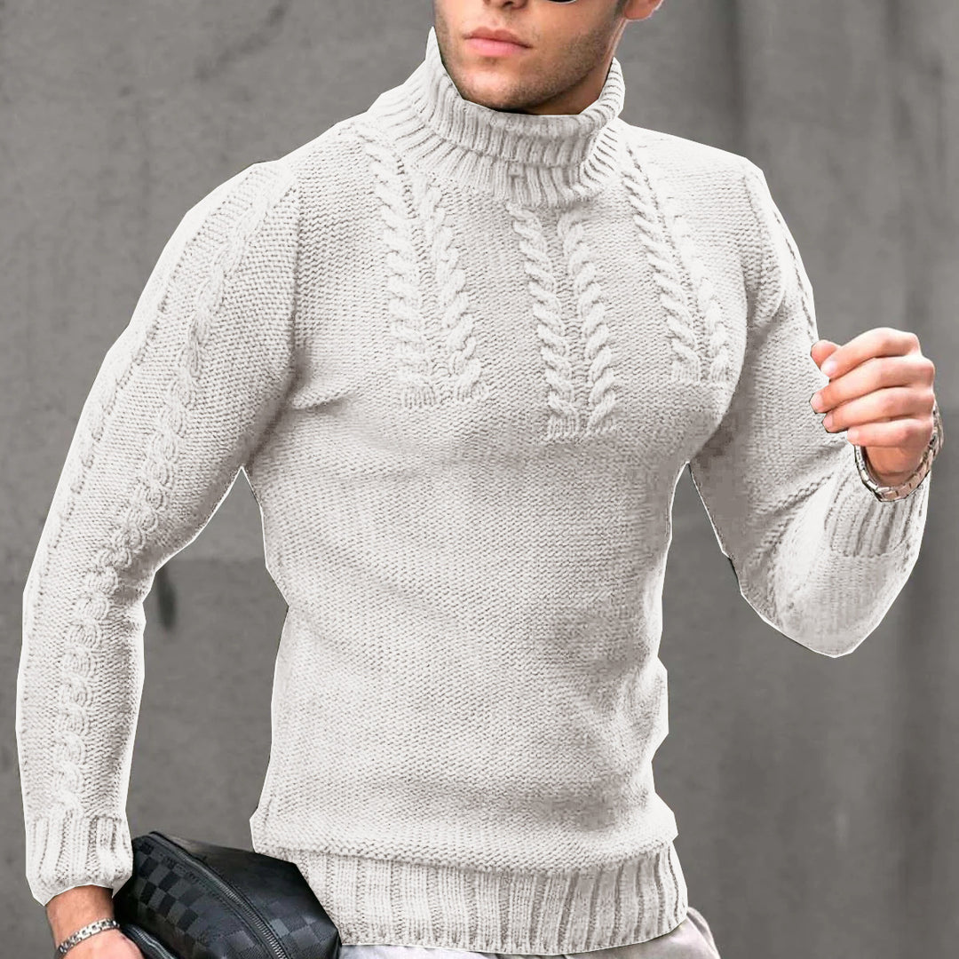 Knitted pullover for men with high collar Lune London