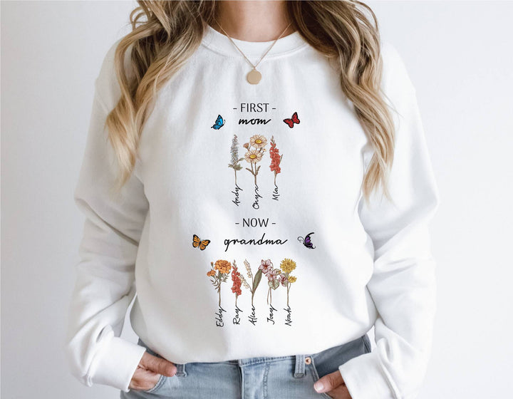 Sweat-shirt pour femmes avec imprimé floral et lettrage inspirant Chic & Stil