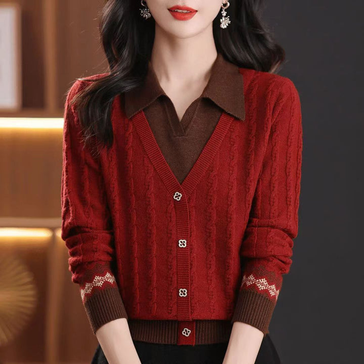 Femmes cardigan élégant avec décolleté en V Chic & Stil