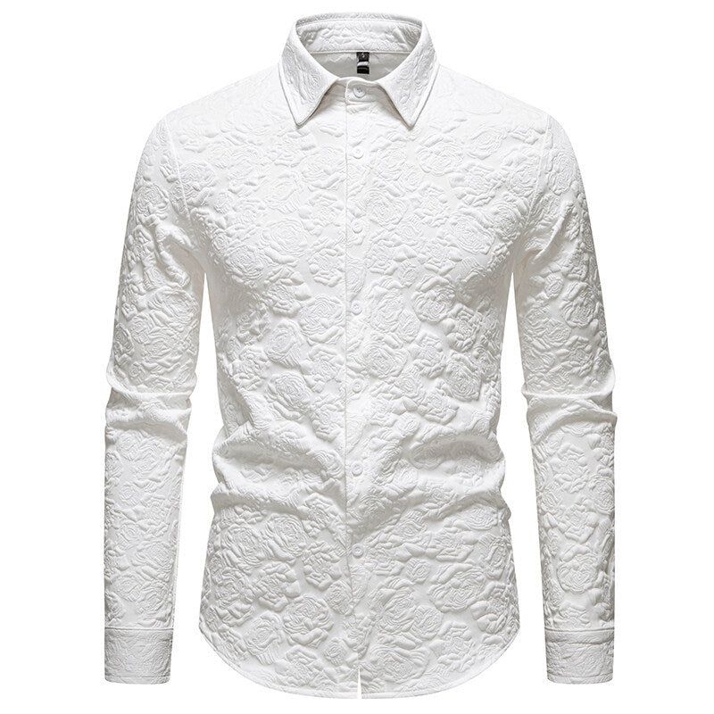 Men's Long Sleeve Shirt with Textured Design Lune London