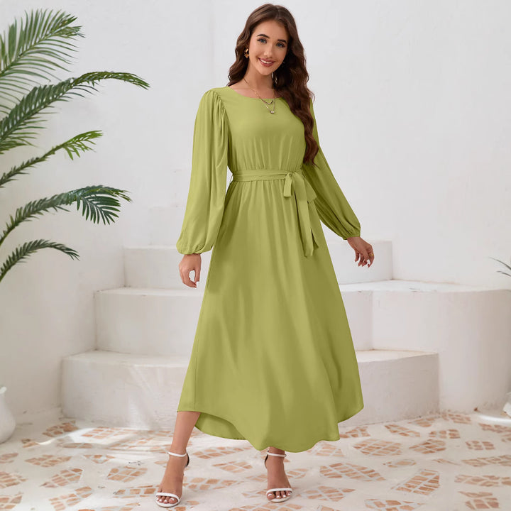 Ladies Elegant Maxie Dress with Loose Cut and Chic Puff Sleeves