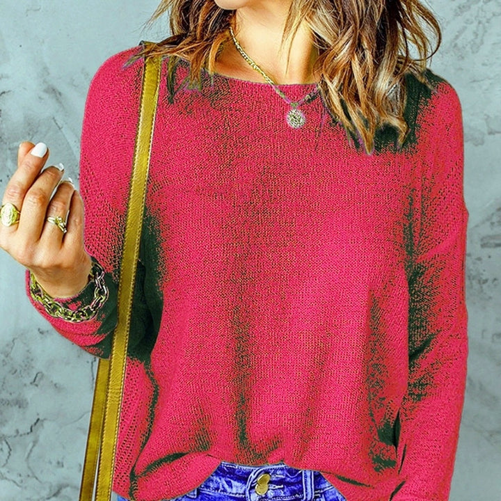 Women’s Chunky Knit Sweater with Loose Fit and Decorative V-Neck Lune London