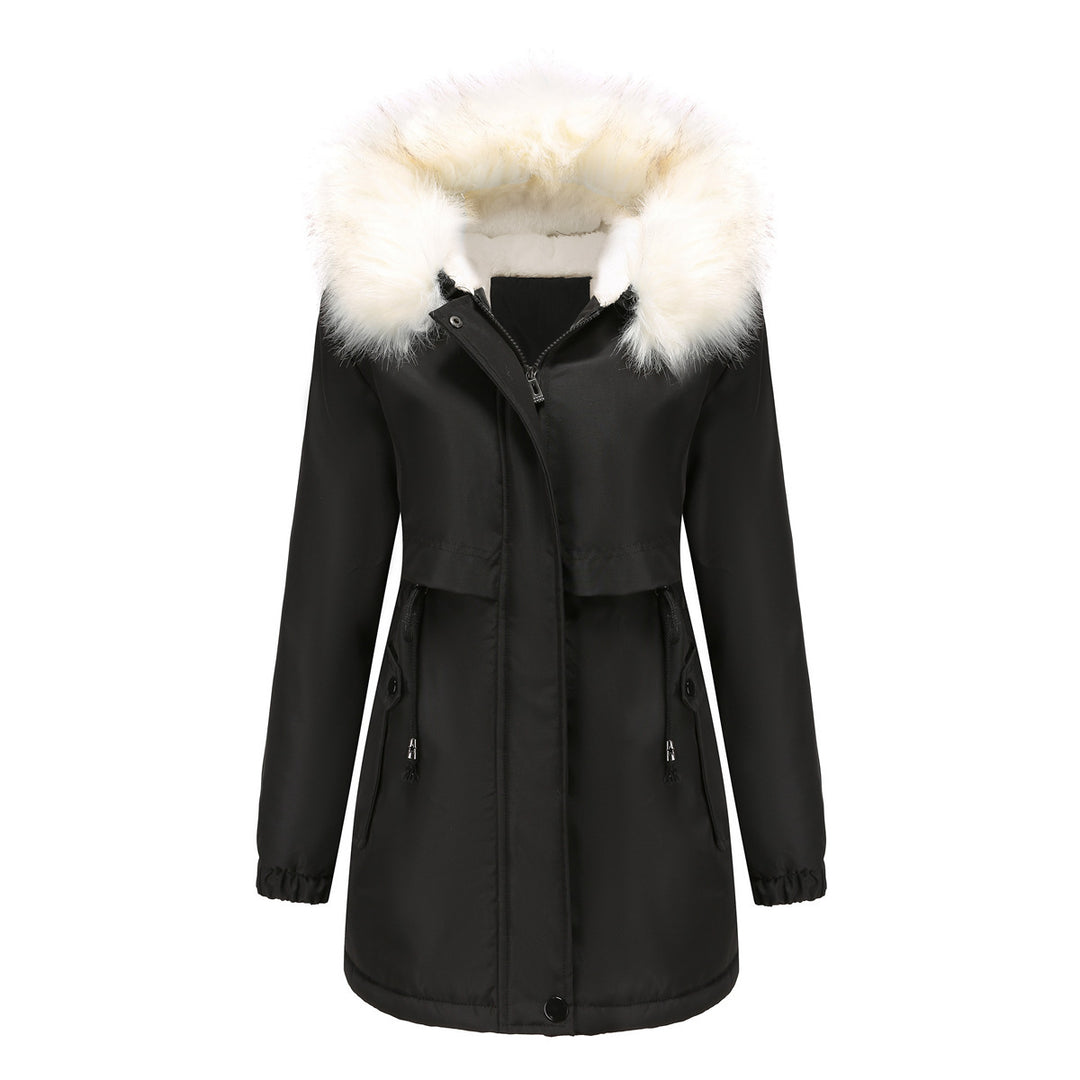 Fashionable winter coat for women with removable fur collar Lune London