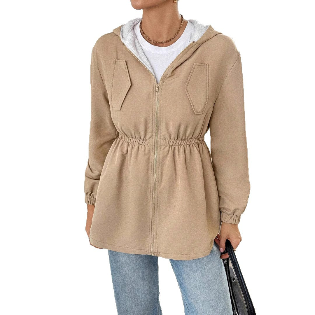 Leisure jacket for women with adjustable waist and hood Lune London