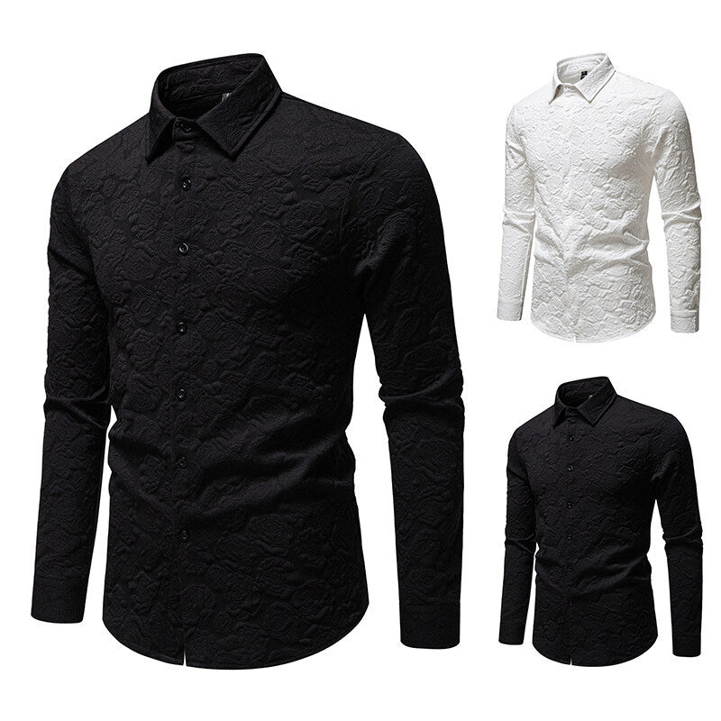 Men's Long Sleeve Shirt with Textured Design Lune London