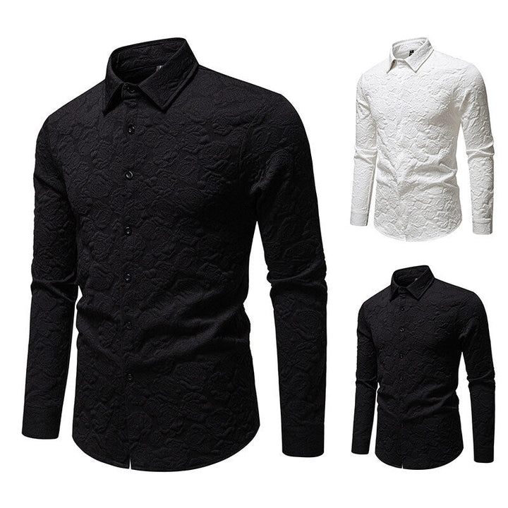 Men's Long Sleeve Shirt with Textured Design Lune London