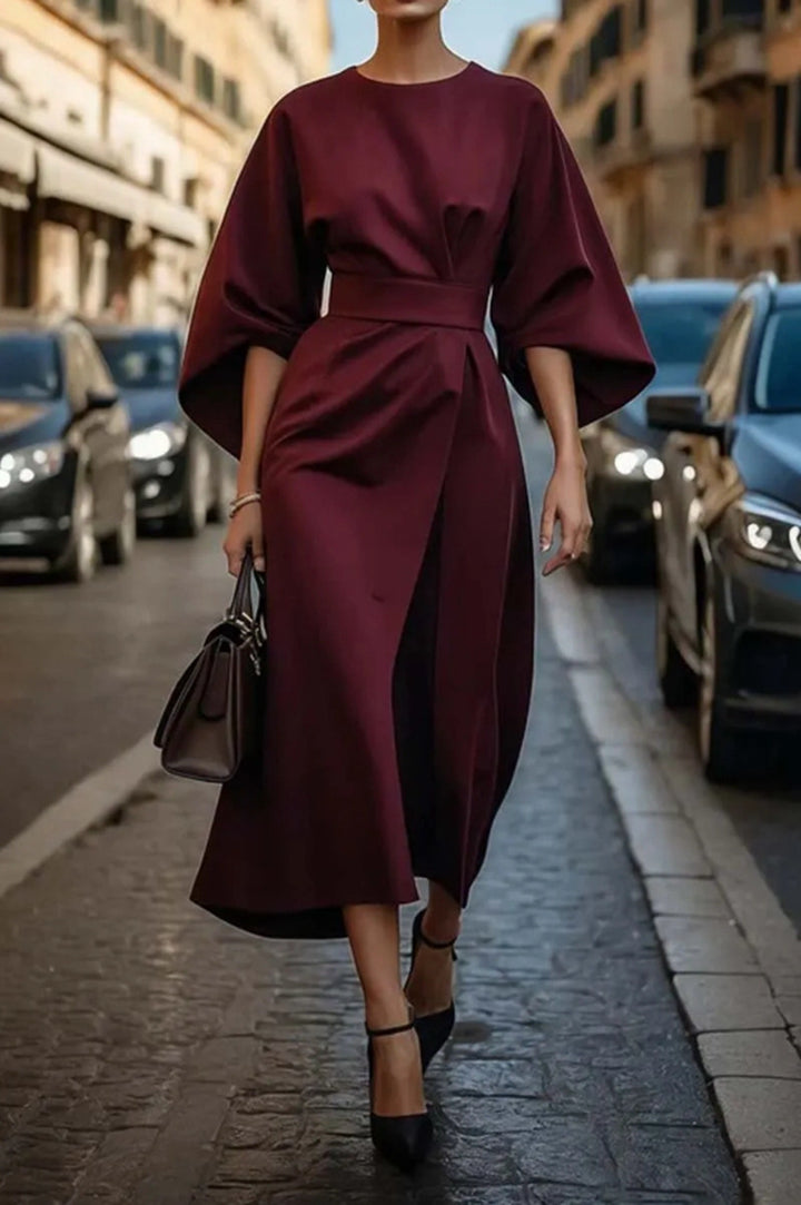 Elegant maxi dress for women with balloon sleeves and fitted cut Lune London