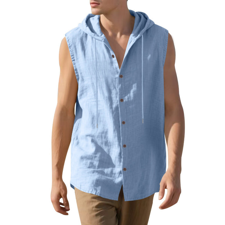 Men's tank top with hood in lightweight fabric Lune London