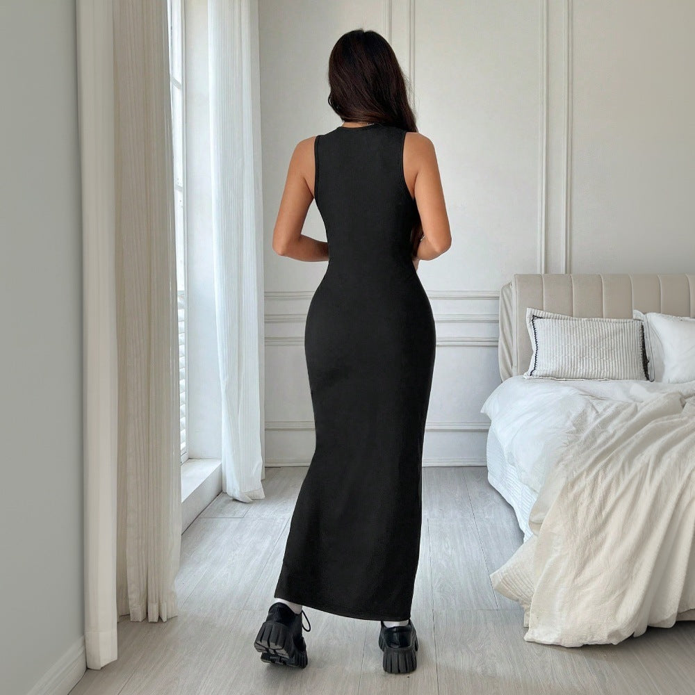 Robe maxi femme avec un laçage sophistiqué et une coupe près du corps Chic & Stil
