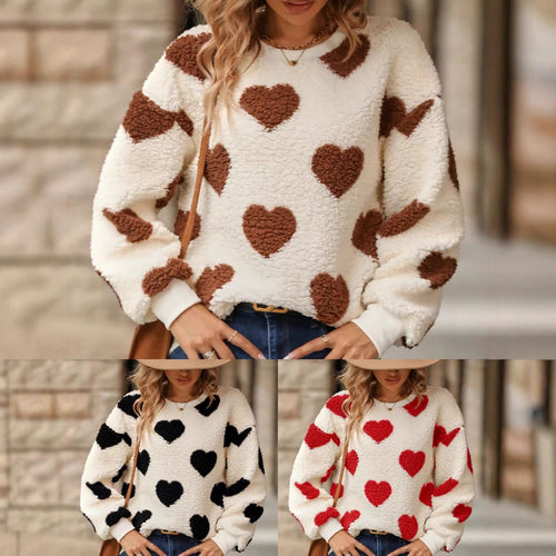 Women cozy sweater with heart pattern Lune London