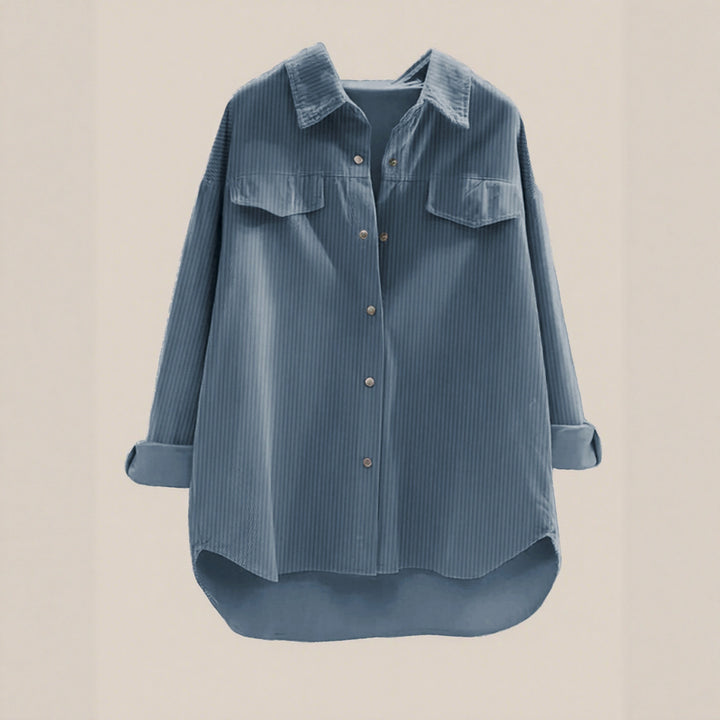 Oversized casual shirt for women with wide stripes Lune London