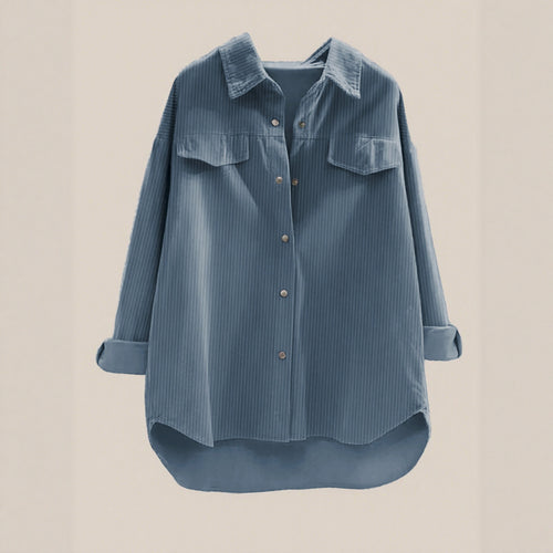 Oversized casual shirt for women with wide stripes Lune London