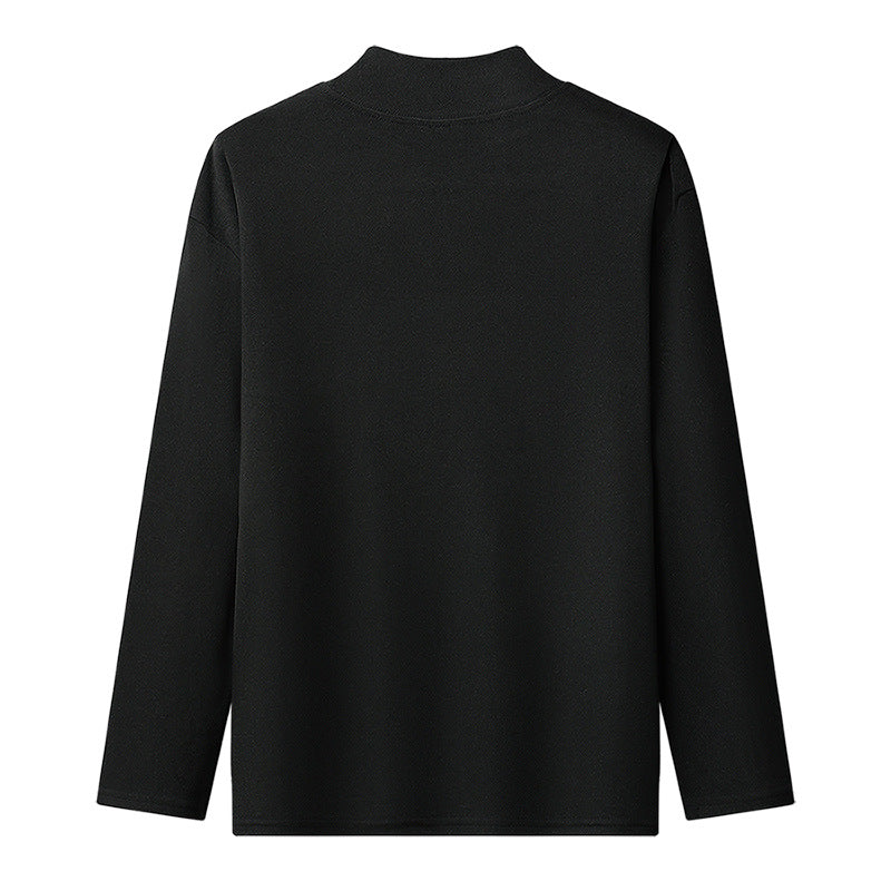 Long-sleeve t-shirt with high collar for women in high-quality material Lune London