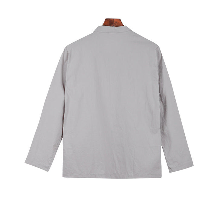 Men's Casual Linen Jacket with Decorative Button Details and Minimalistic Cut Lune London