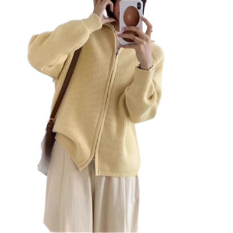 Gilet pour femmes avec fermeture éclair attachée et coupe oversized Chic & Stil