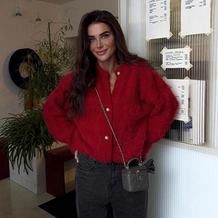 Pull en maille moelleuse pour femme en 100 % nylon avec coupe décontractée Chic & Stil