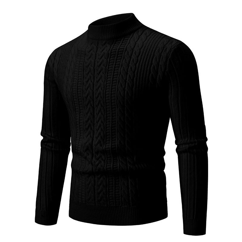 Elegant turtleneck sweater for men with a deep cable pattern and a modern fit Lune London