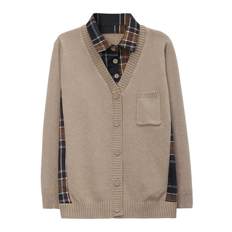 Knit jacket for women with V-neck and practical chest pocket Lune London