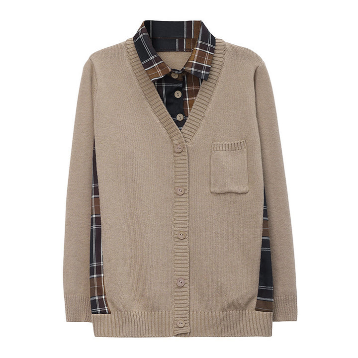 Knit jacket for women with V-neck and practical chest pocket Lune London