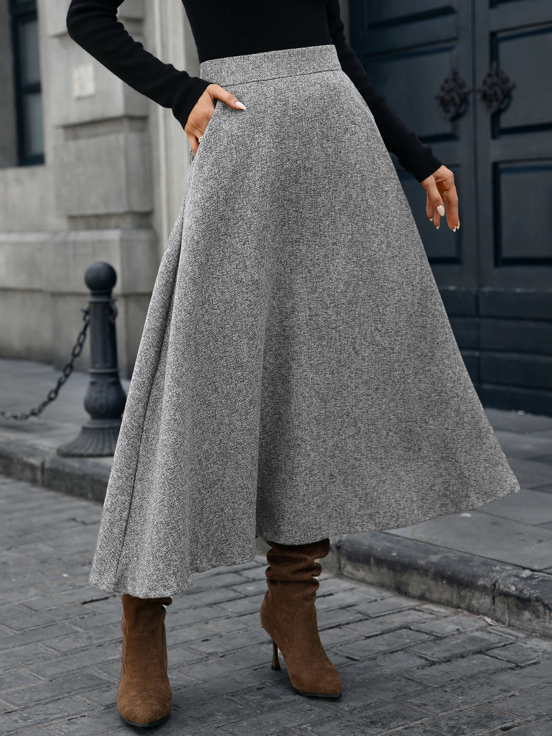 Jupe évasée à large coupe pour femmes Chic & Stil