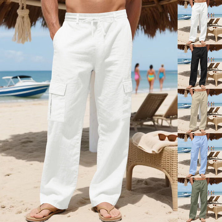 Lightweight and breathable fabric cargo pants for men with versatile pockets Lune London
