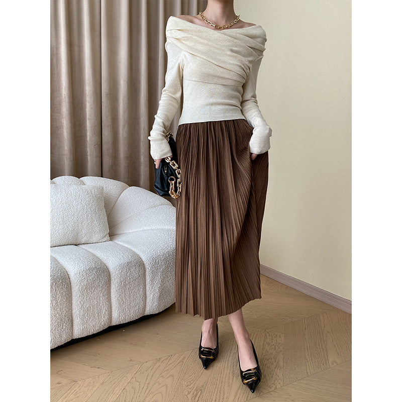 Women's Elegant Top with Asymmetric Collar and Ruffled Details Chic & Stil