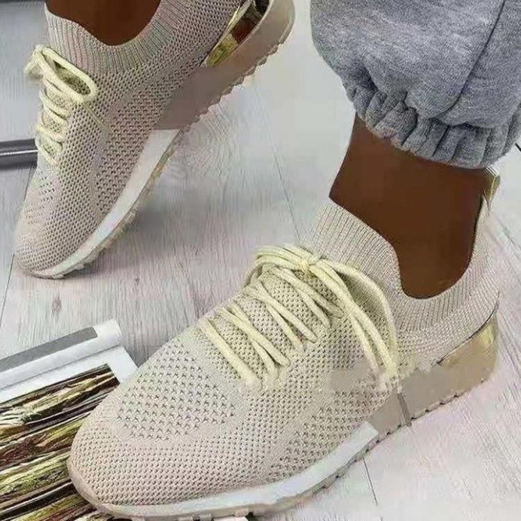 Breathable lifestyle sneakers for women with ultra-flexible knit upper and non-slip sole Lune London