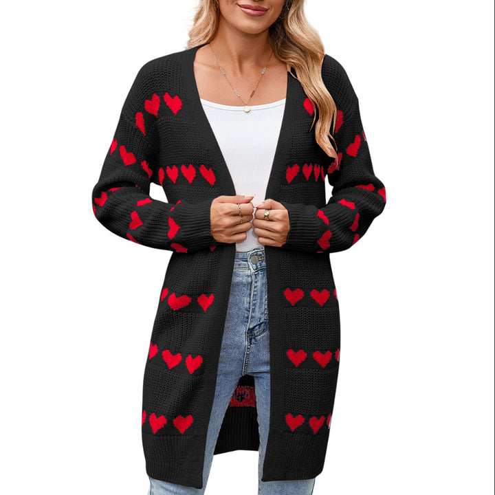 Cardigan pour femmes avec motif en forme de cœur Chic & Stil