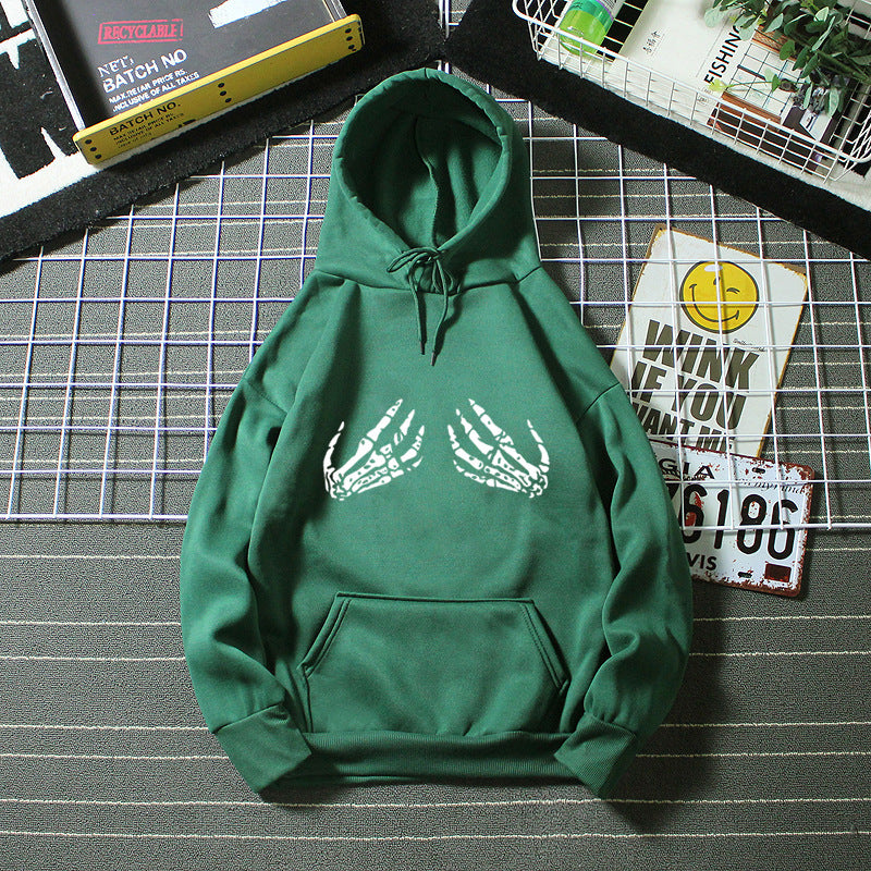 Women's hoodie with creative skeleton design Chic & Stil