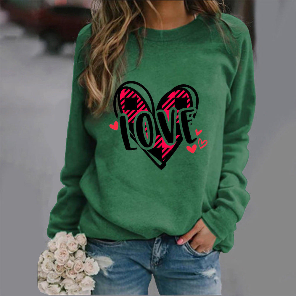 Sweat-shirt pour femmes avec design créatif de cœur et coupe décontractée Chic & Stil