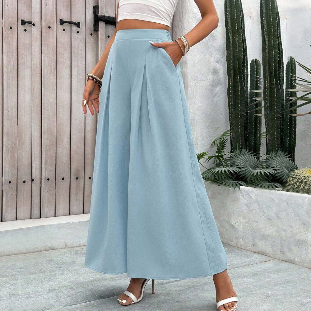 Pantalons larges Palazzo pour femmes avec des plis élégants et un design de poche pratique Chic & Stil