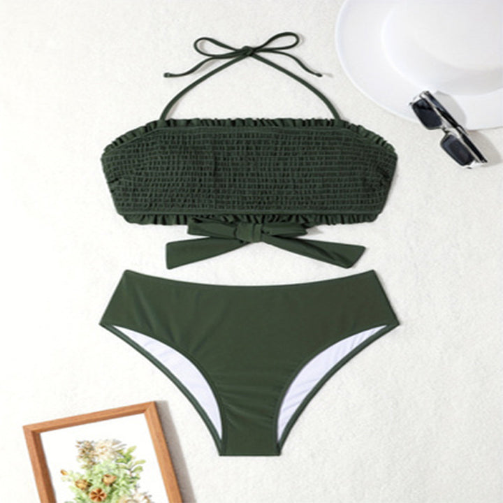 Ladies Ruffle Bandeau Two-Piece Bikini Set Lune London