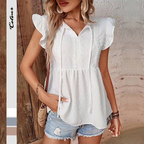 Women Breezy Ruffle Peplum Top Lune London