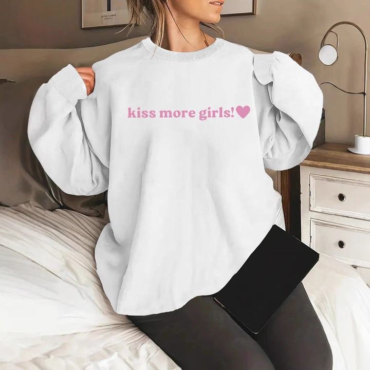 Sweatshirt pour femmes avec lettrage inspirant et coupe décontractée Chic & Stil