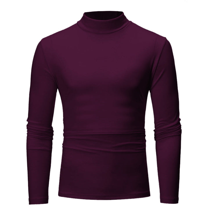Chic und Stil | Men's Elegant Long Sleeve Shirt with High Collar and Figure-Hugging Cut