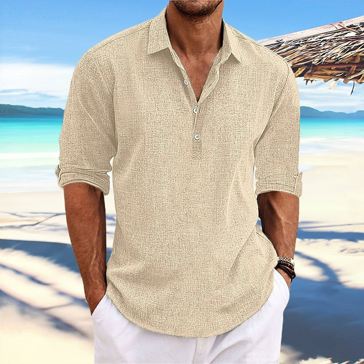 Light linen shirt for men with three-quarter sleeves Chic und Stil