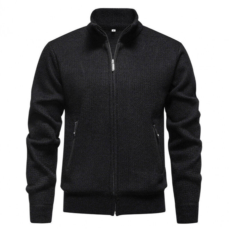 Men's knitted jacket with modern zipper and practical pockets Lune London