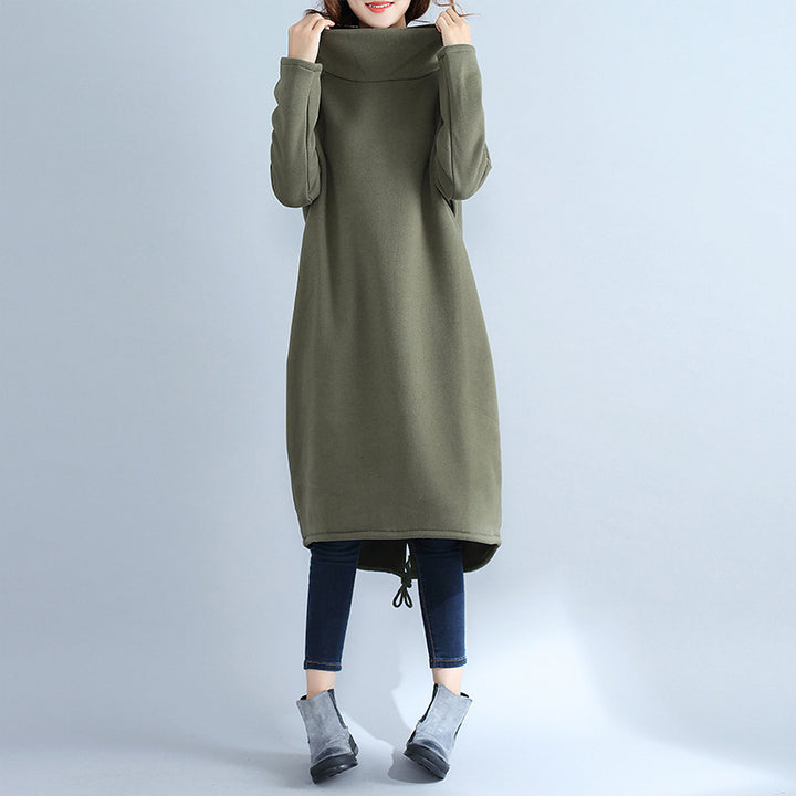 Casual oversized dress for women with high collar and drawstring Lune London