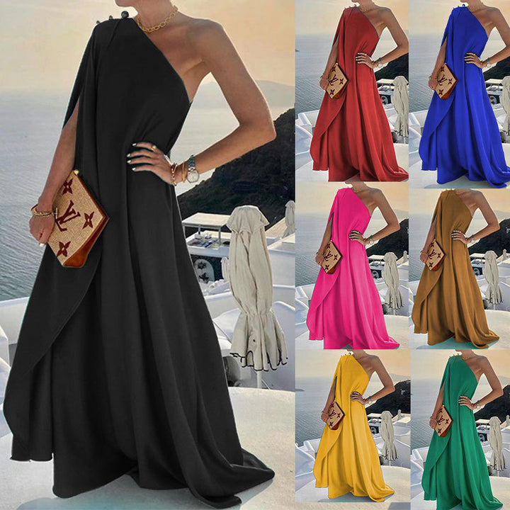 Asymmetrical draped evening dress for women Lune London