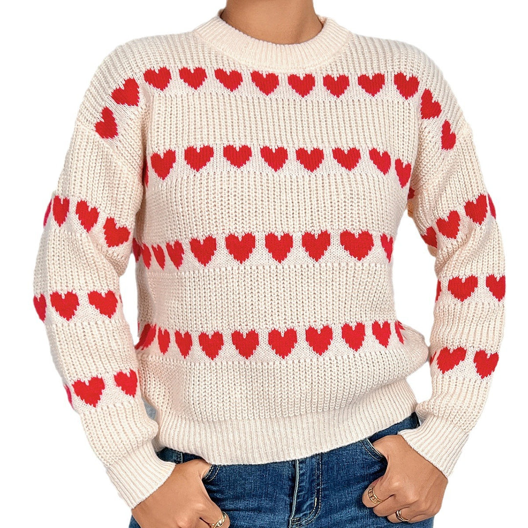 Knit sweater for women with heart pattern Lune London